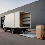 Samochód dostawczy z windą załadowczą